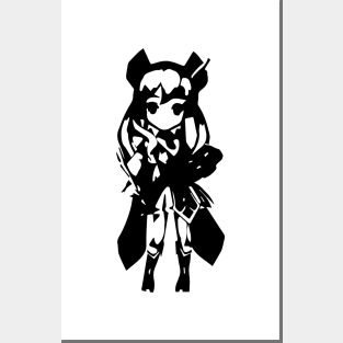 Ellia (Researcher) minimal silhouette white Posters and Art